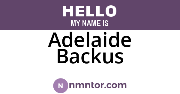 Adelaide Backus