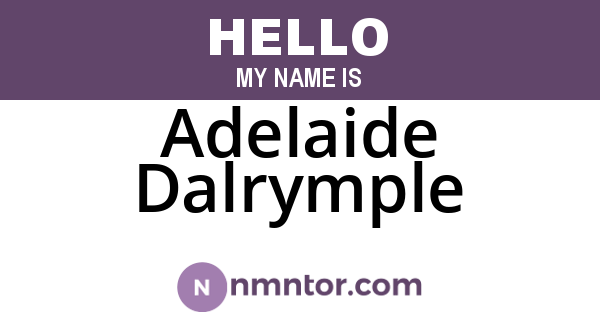 Adelaide Dalrymple