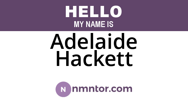 Adelaide Hackett