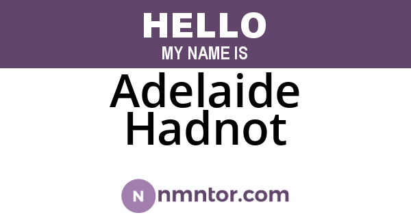 Adelaide Hadnot