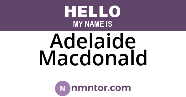 Adelaide Macdonald