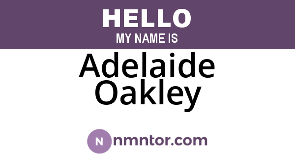 Adelaide Oakley