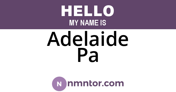 Adelaide Pa