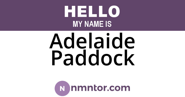 Adelaide Paddock
