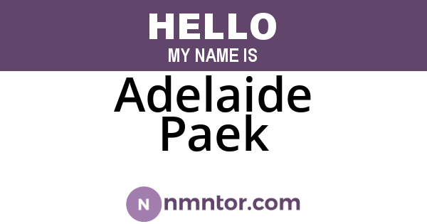Adelaide Paek