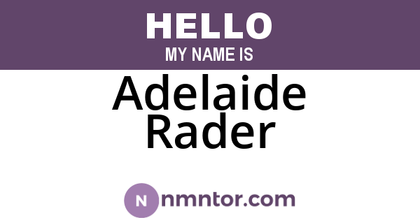 Adelaide Rader