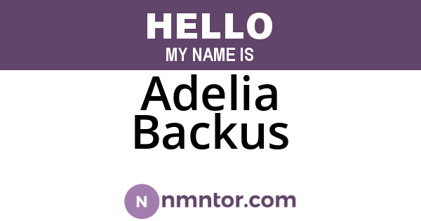 Adelia Backus