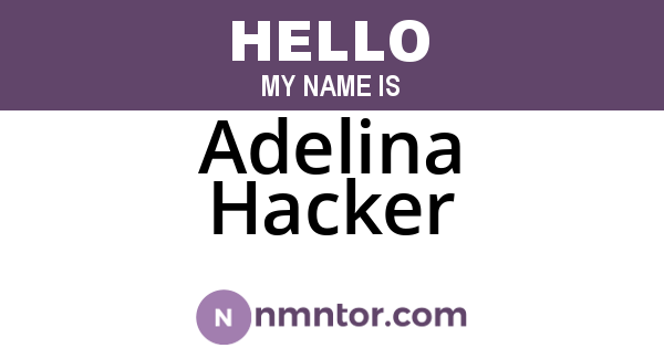 Adelina Hacker