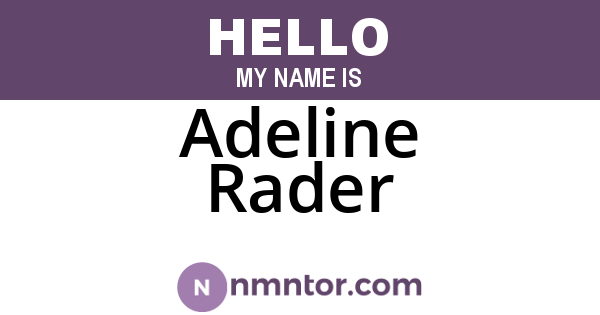 Adeline Rader