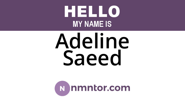 Adeline Saeed