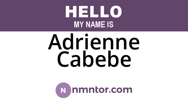 Adrienne Cabebe