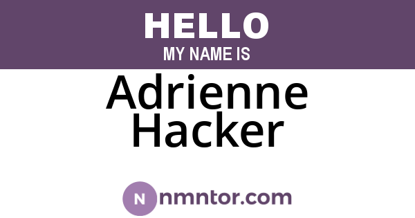 Adrienne Hacker