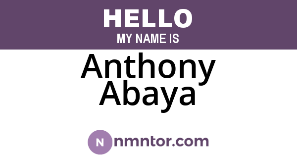 Anthony Abaya