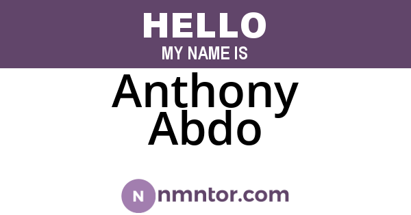 Anthony Abdo
