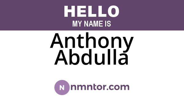 Anthony Abdulla