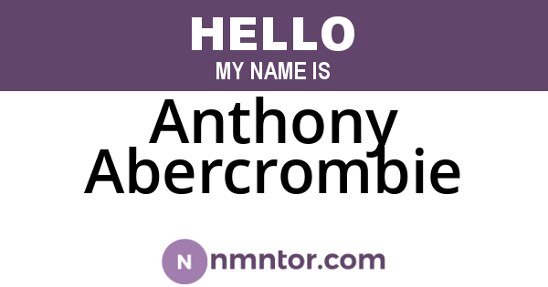 Anthony Abercrombie