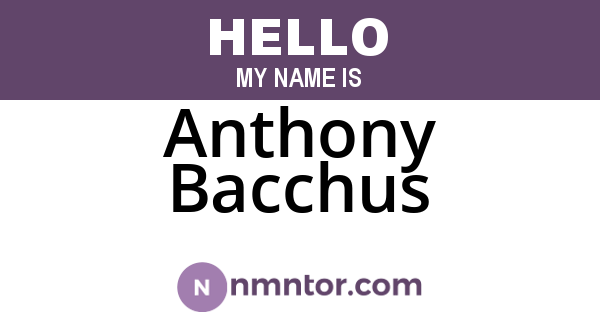 Anthony Bacchus
