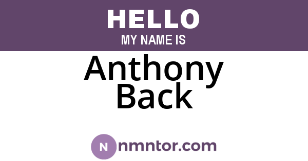 Anthony Back