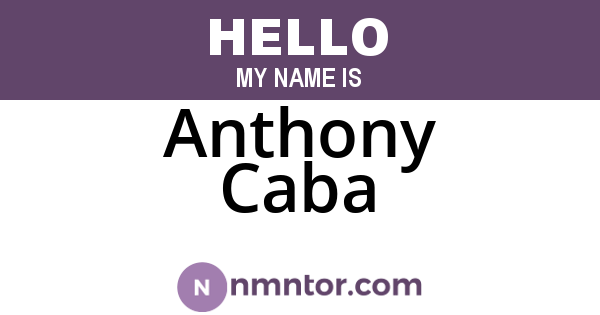 Anthony Caba