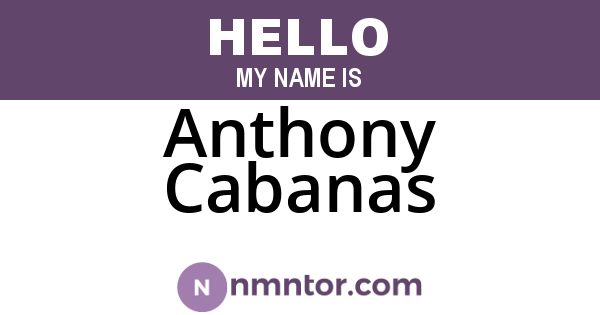 Anthony Cabanas