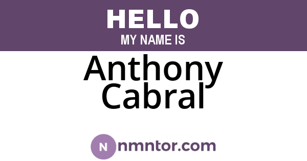 Anthony Cabral