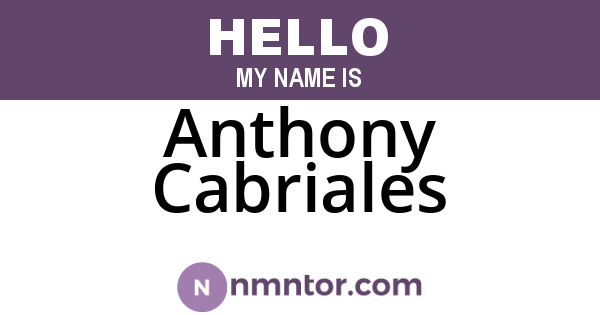 Anthony Cabriales