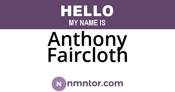 Anthony Faircloth