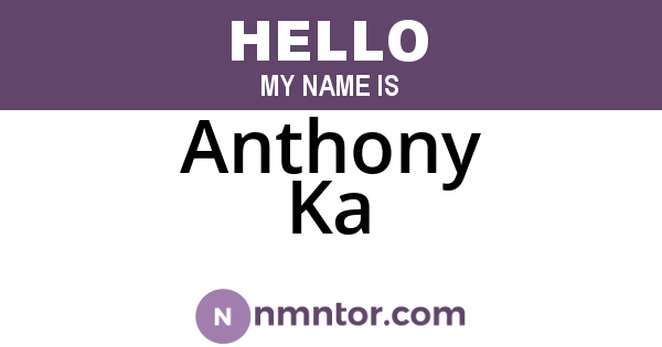 Anthony Ka