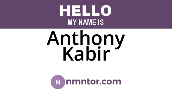 Anthony Kabir