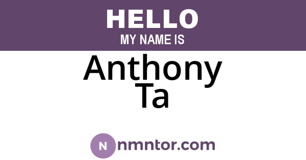Anthony Ta