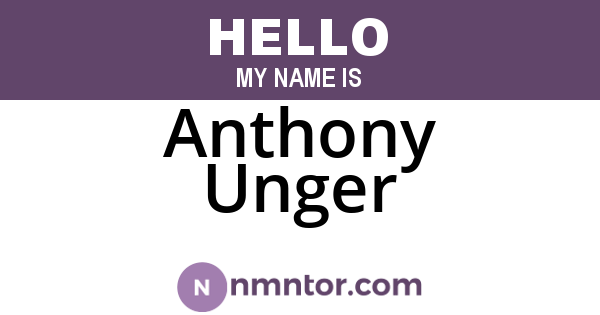 Anthony Unger