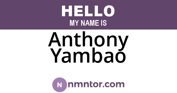 Anthony Yambao