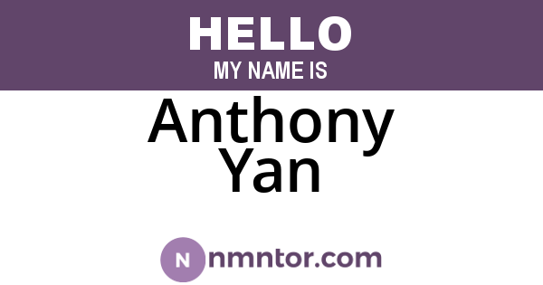 Anthony Yan