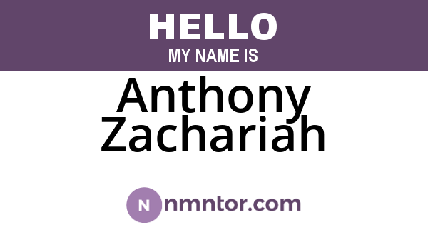 Anthony Zachariah