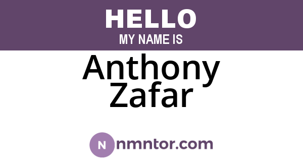 Anthony Zafar