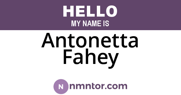 Antonetta Fahey