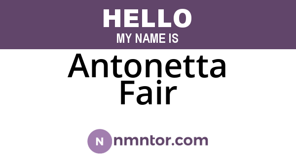 Antonetta Fair