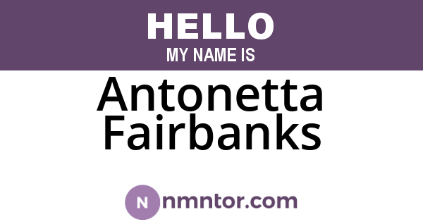 Antonetta Fairbanks