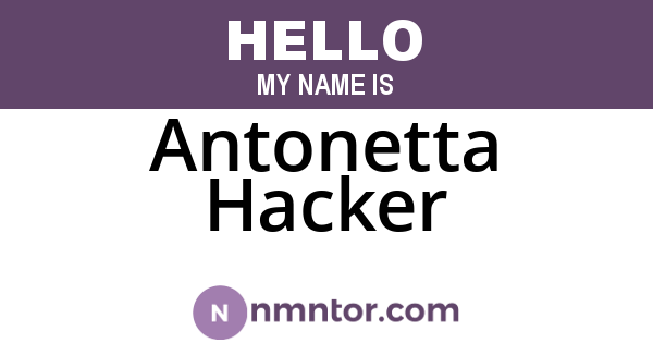 Antonetta Hacker