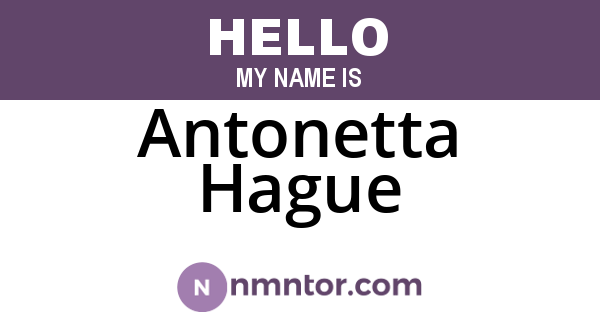 Antonetta Hague
