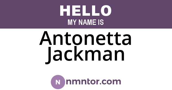 Antonetta Jackman