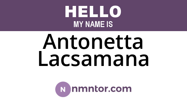 Antonetta Lacsamana