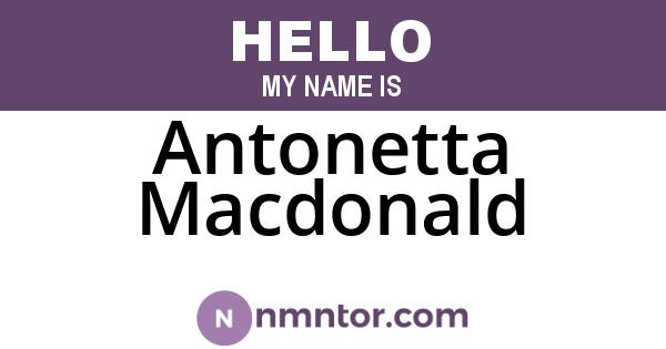 Antonetta Macdonald