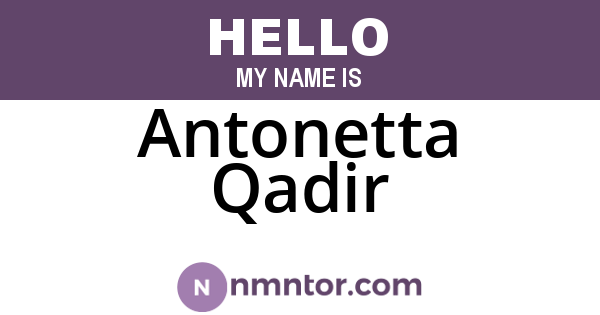 Antonetta Qadir