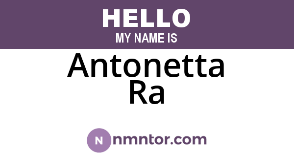 Antonetta Ra