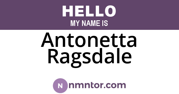 Antonetta Ragsdale