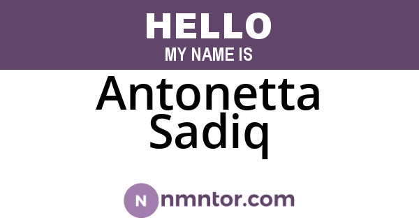 Antonetta Sadiq