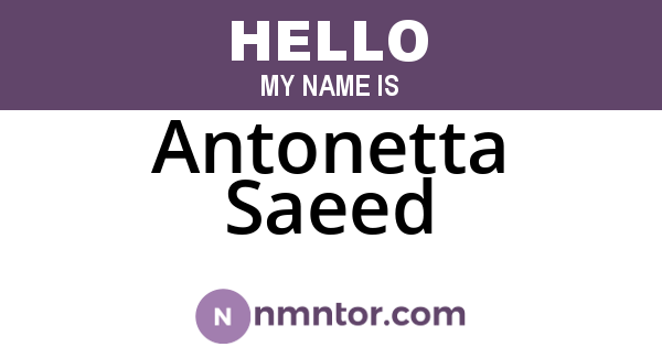 Antonetta Saeed