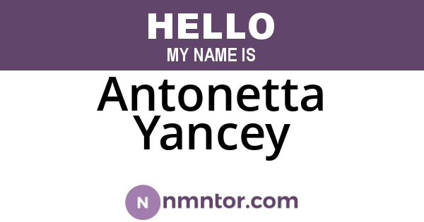 Antonetta Yancey
