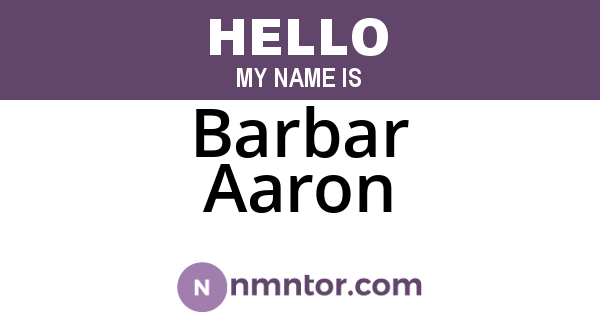 Barbar Aaron